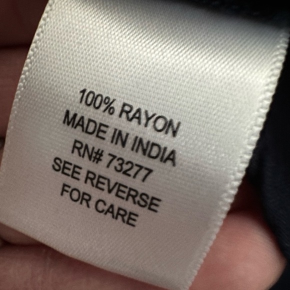 A:Glow Maternity Women’s Navy Blue Rayon Blouse Tassel Strings Size Small - Picture 10 of 12